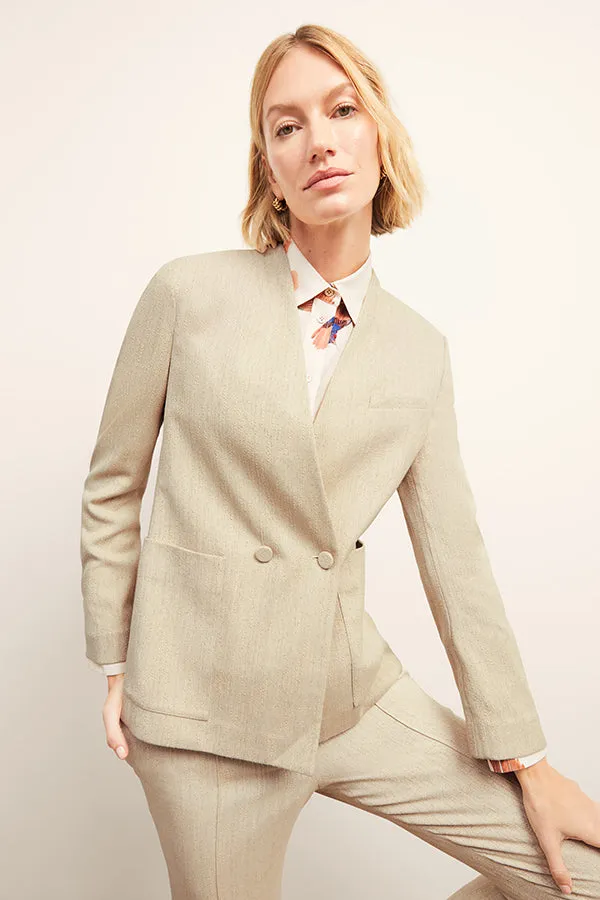 Janette Jacket - Cotton Tweed :: Ivory