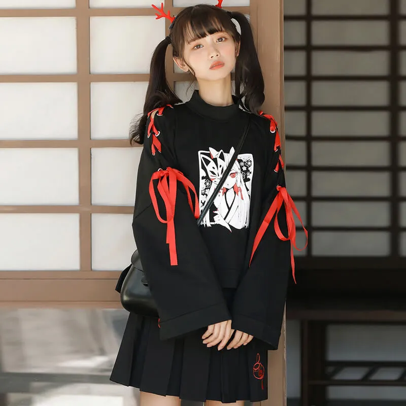 JAPANESE COMIC FOX SWEATSHIRT SKIRT BY21217