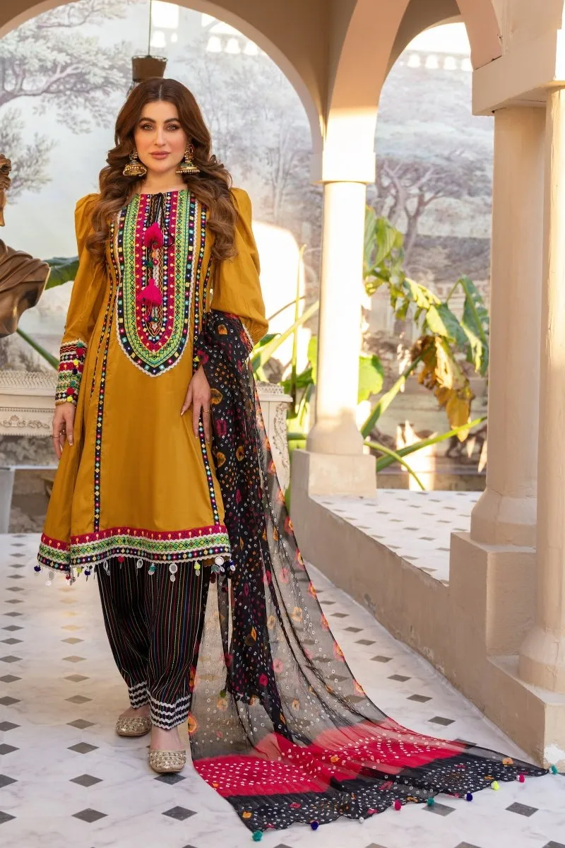 Karma Embroidered Pakistani Cotton Frock KAR83