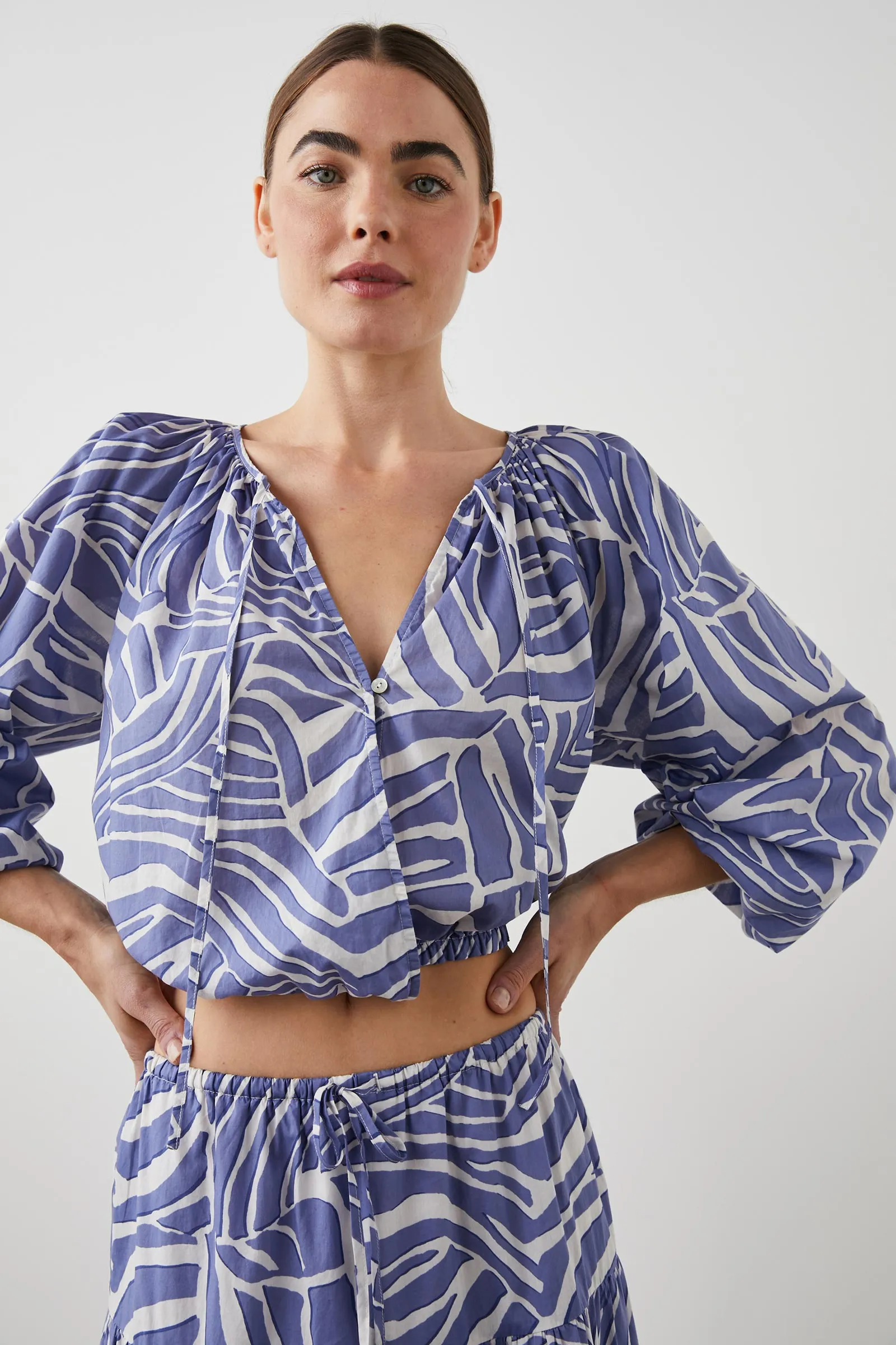 Katia Wave-Print Cotton Top