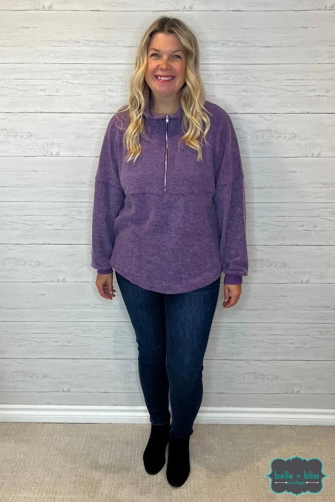 Kelli Half Zip Fleece - Purple