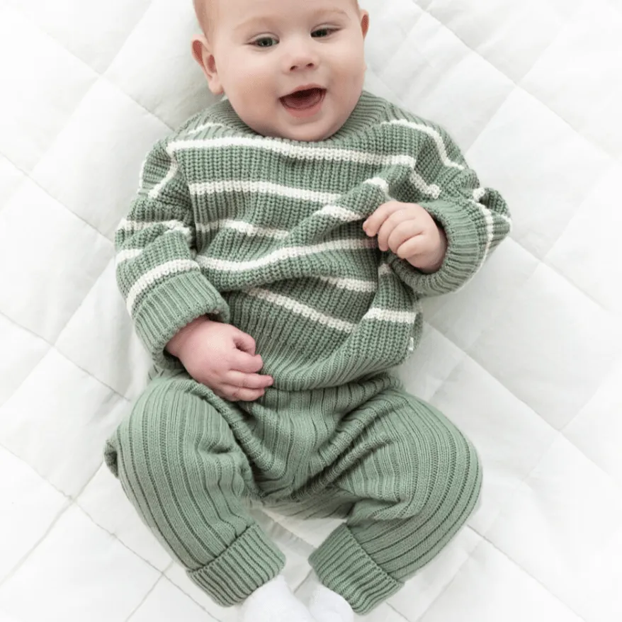 Kyndbaby Chunky Rib Knit Pant Sage