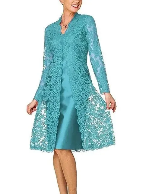 Lace Tea-Length Party Dress