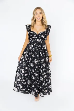 Lilly Sweetheart Neckline Maxi Dress - Flower Basket