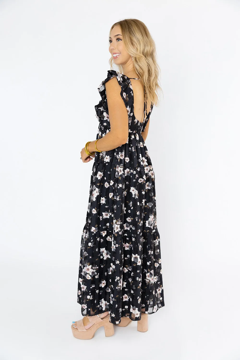 Lilly Sweetheart Neckline Maxi Dress - Flower Basket