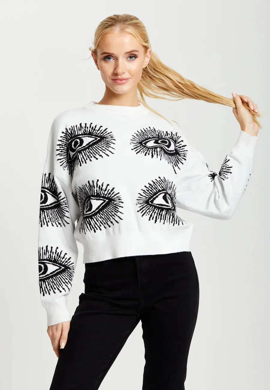 Liquorish Eye Pattern Jumper