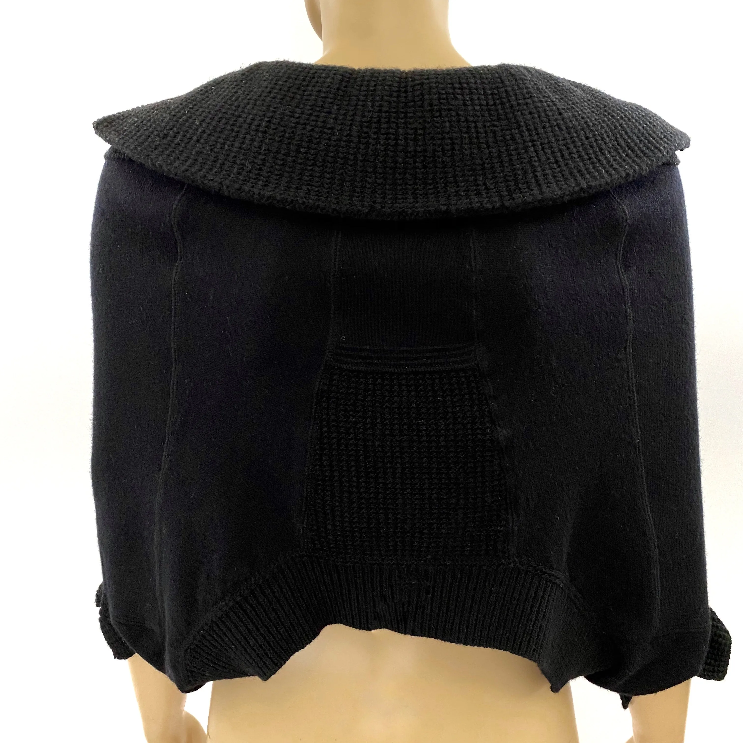 Louis Vuitton Black Cashmere Knit Shrug Bolero Jacket Size S