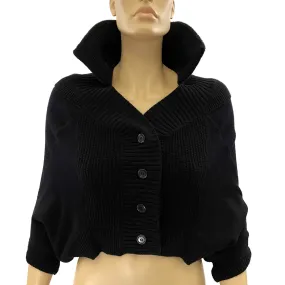 Louis Vuitton Black Cashmere Knit Shrug Bolero Jacket Size S