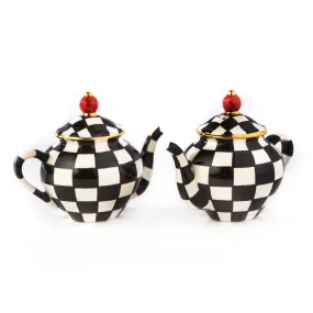 MacKenzie-Childs Courtly Check Teapot Salt & Pepper Shaker Set