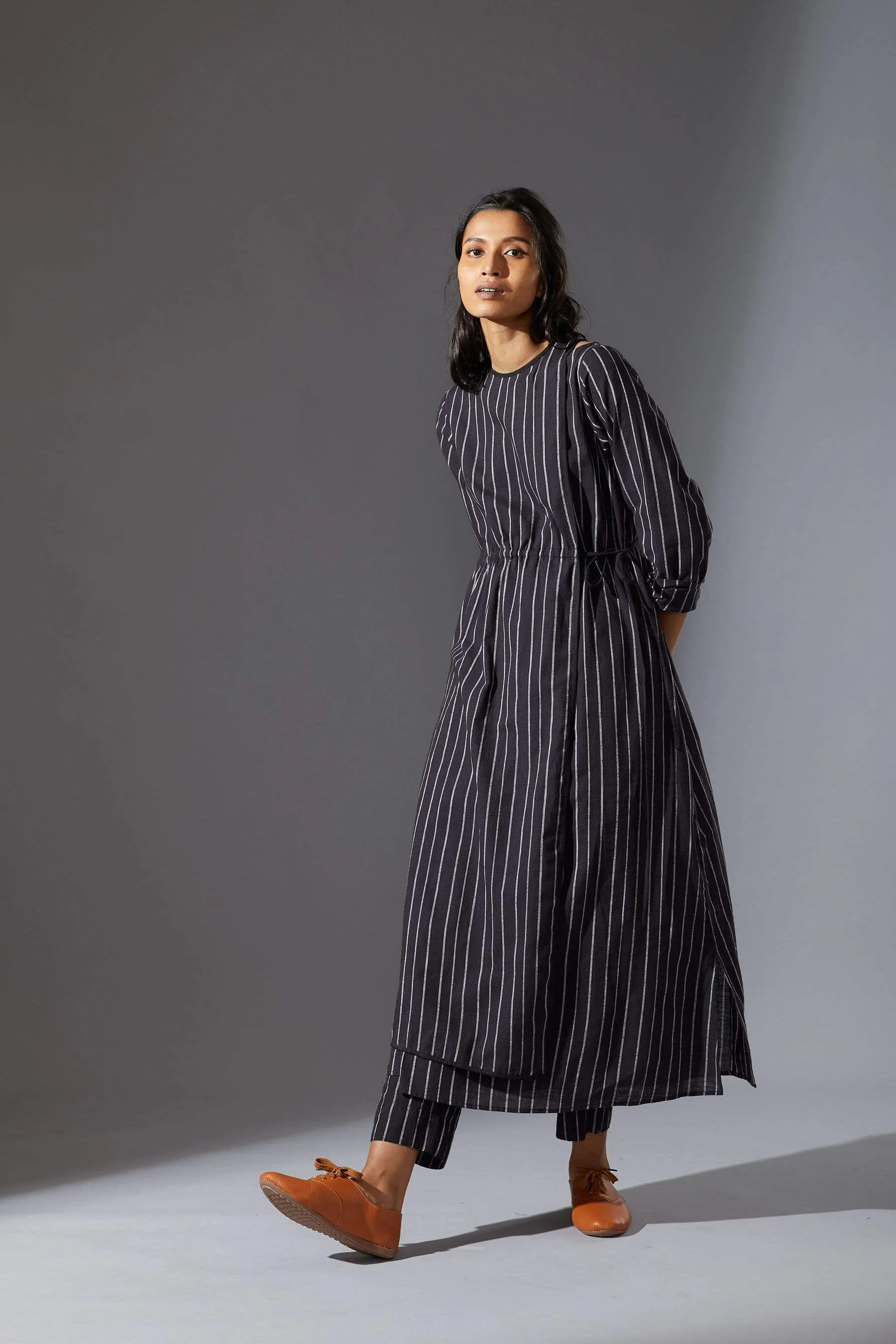 Mati Black Overlap Tunic