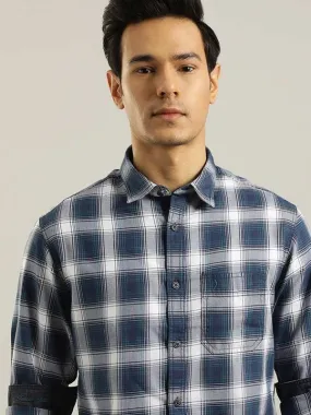 Men Checked Full Sleeve Cotton Blend Shirt