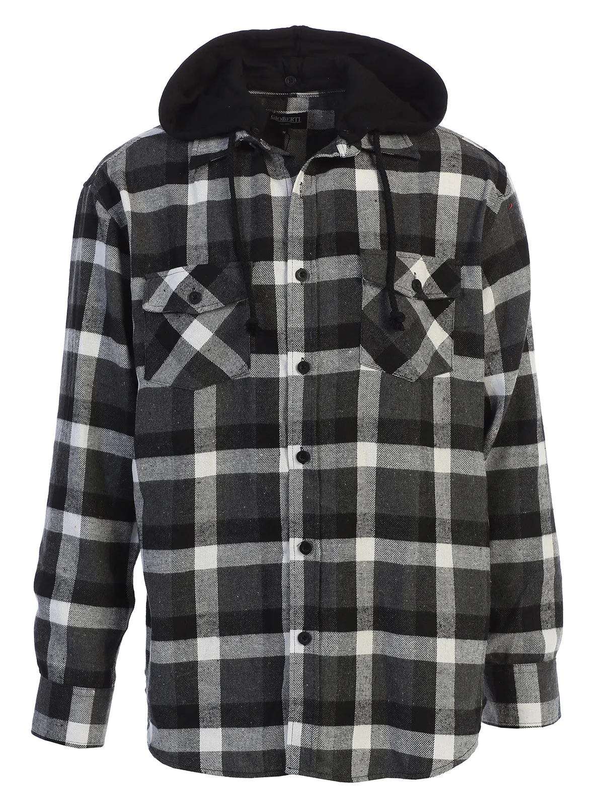 Men's Removable Hoodie Flannel Shirt, Size M