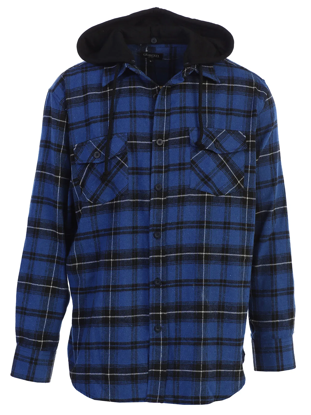 Men's Removable Hoodie Flannel Shirt, Size M