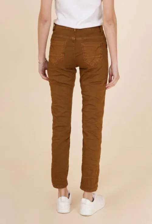 Onado Reversible Denim Jeans Animal Print Caramel