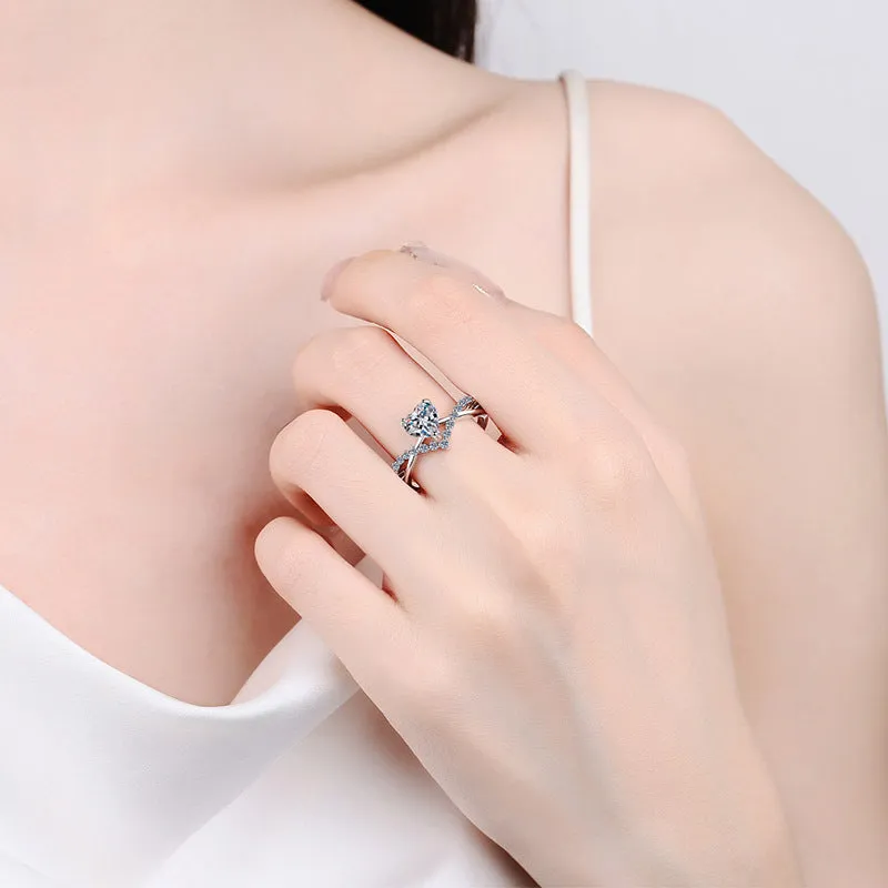 One Heart One Love Moissanite Ring