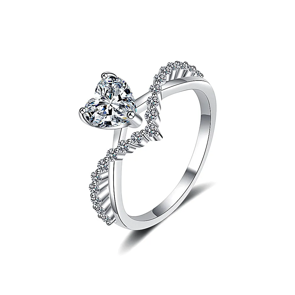 One Heart One Love Moissanite Ring