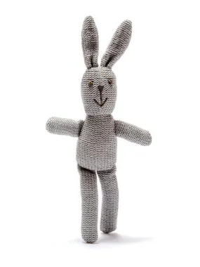 Organic Cotton Grey Bunny Rattle