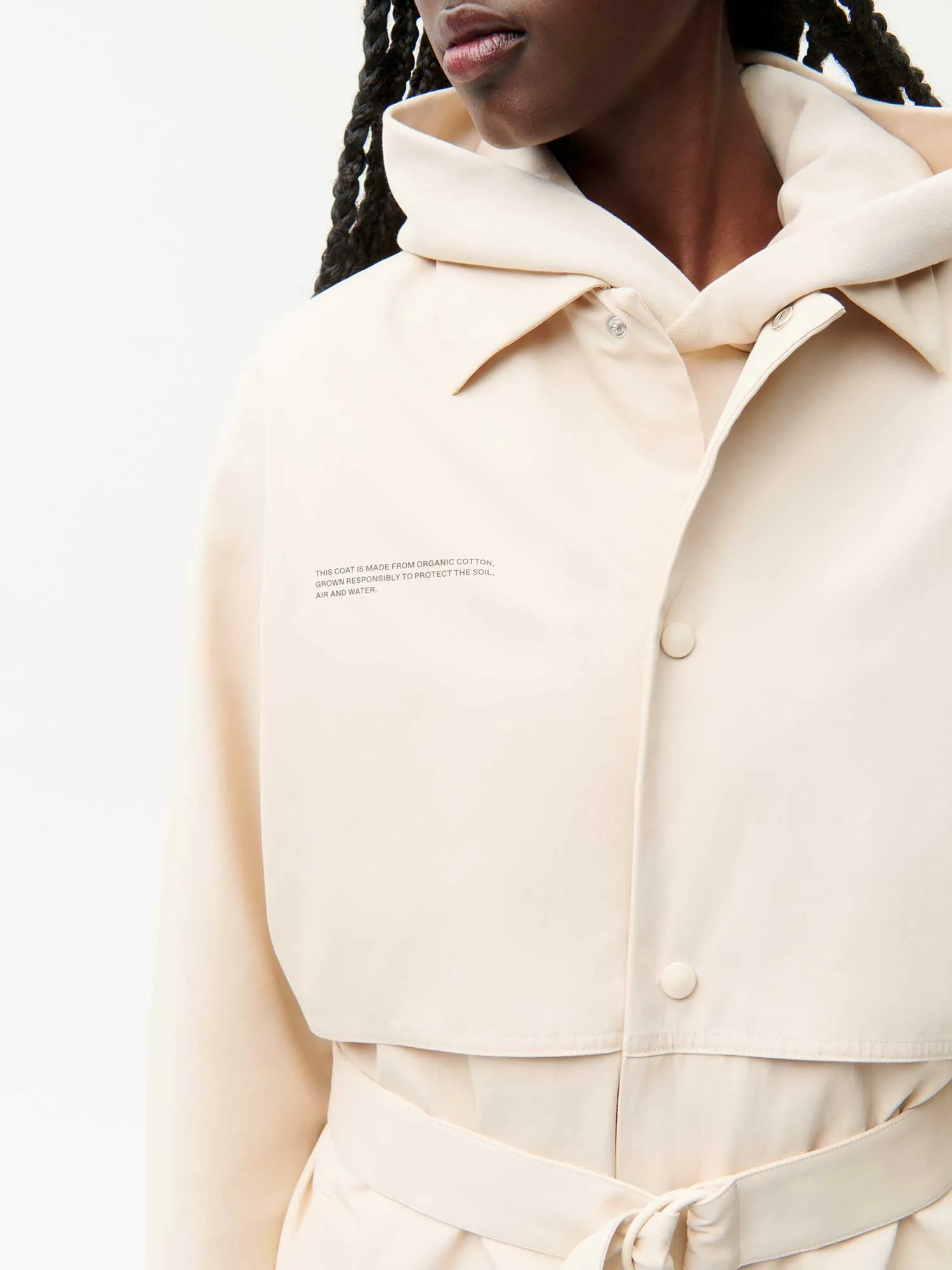 Organic Cotton Trench Coat—sand