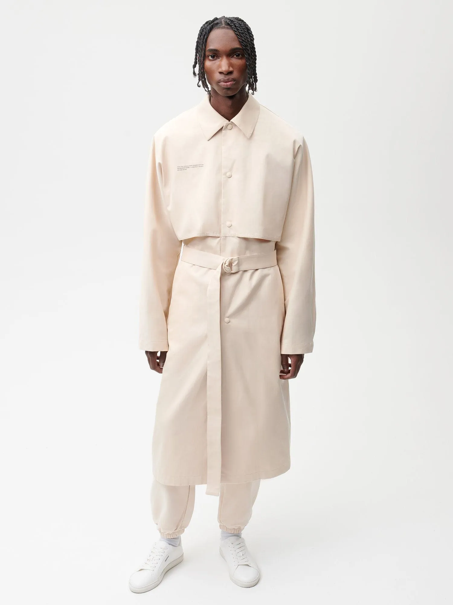 Organic Cotton Trench Coat—sand