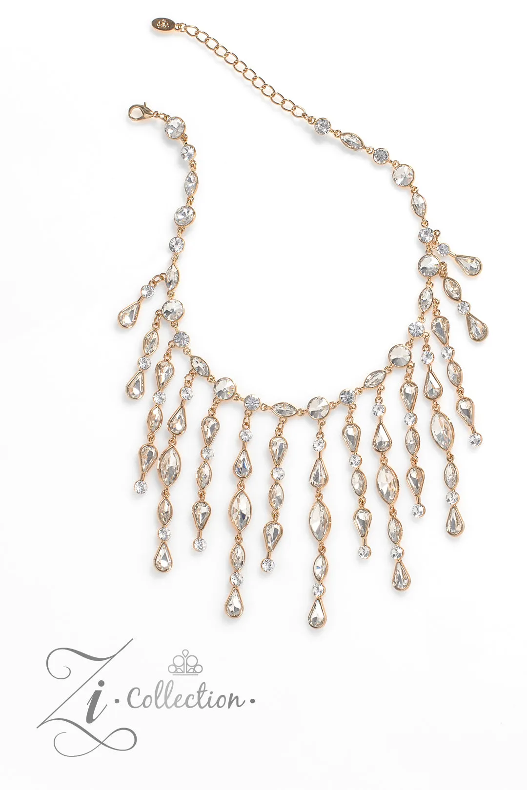 Paparazzi Alluring Gold 2023 Zi Collection Necklace & Earring Set