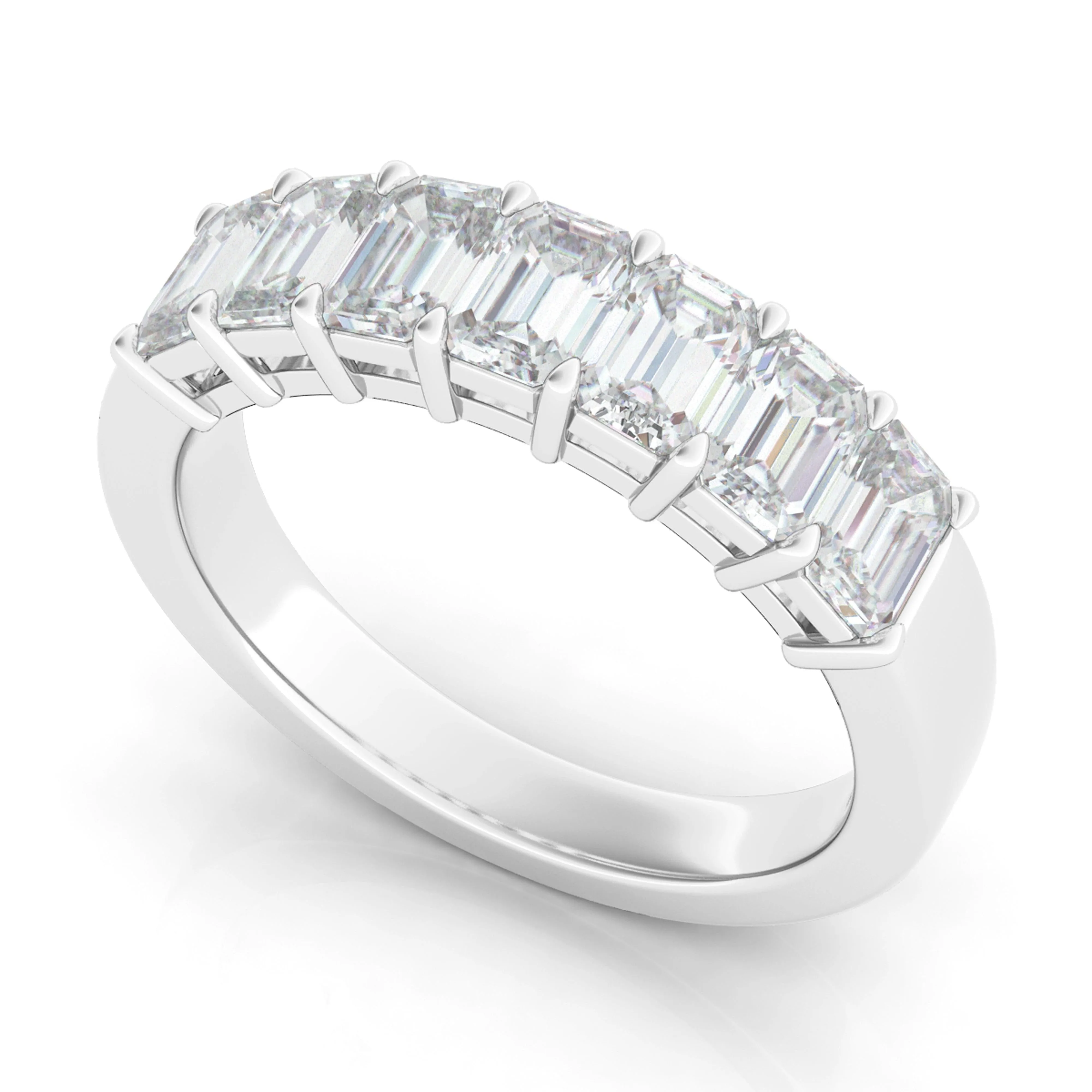 Petite Emerald Cut Half Eternity Band