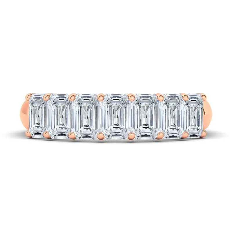 Petite Emerald Cut Half Eternity Band