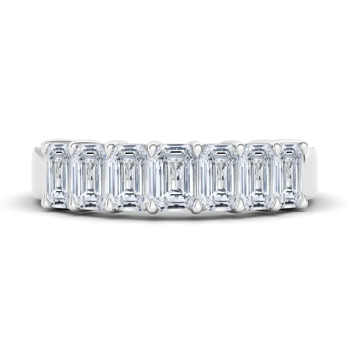 Petite Emerald Cut Half Eternity Band