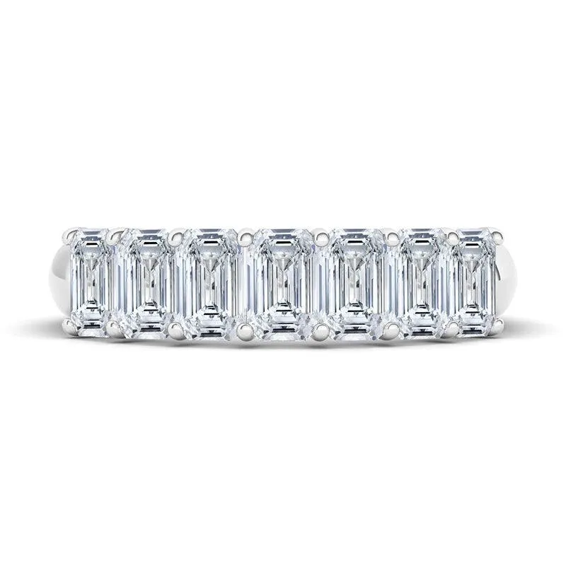 Petite Emerald Cut Half Eternity Band