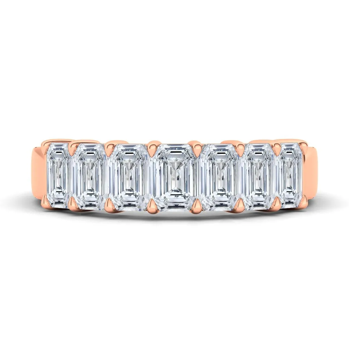 Petite Emerald Cut Half Eternity Band