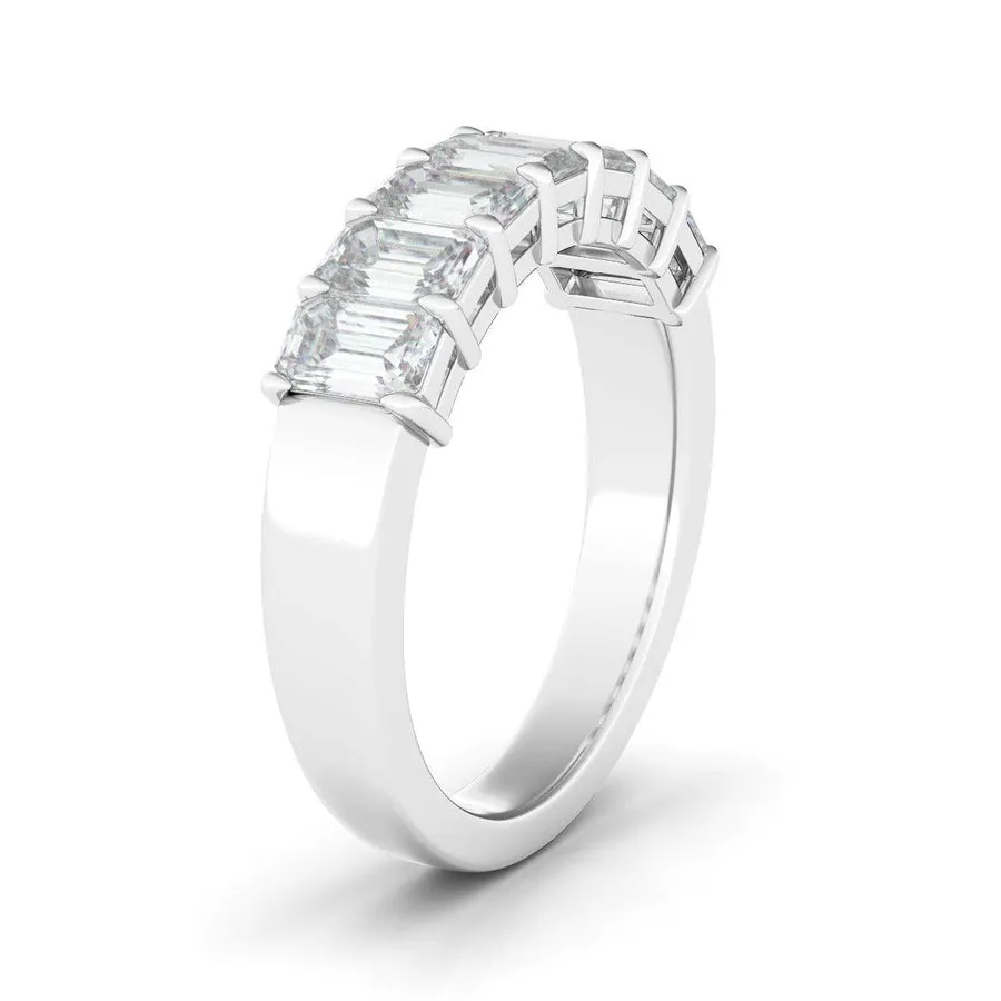 Petite Emerald Cut Half Eternity Band