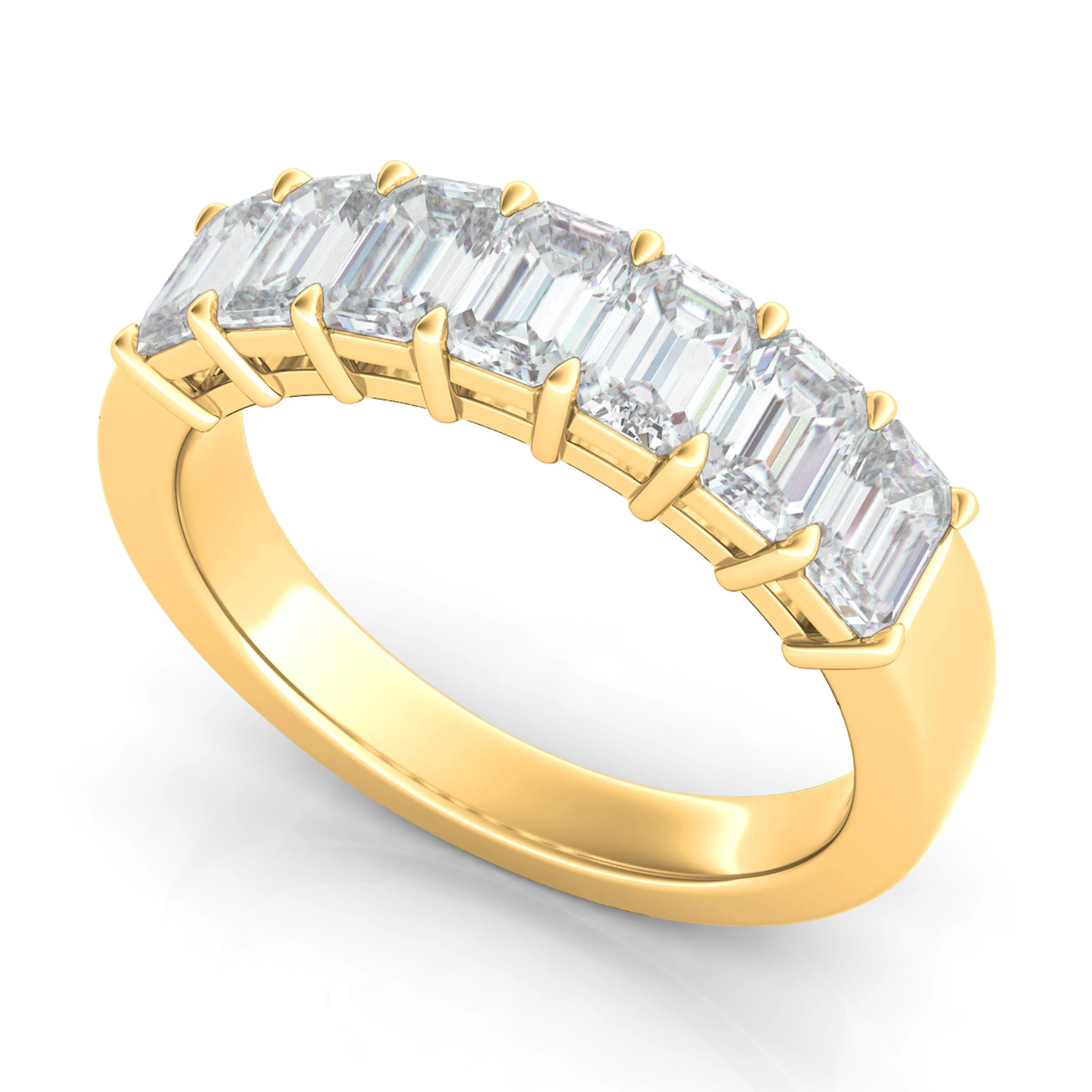 Petite Emerald Cut Half Eternity Band