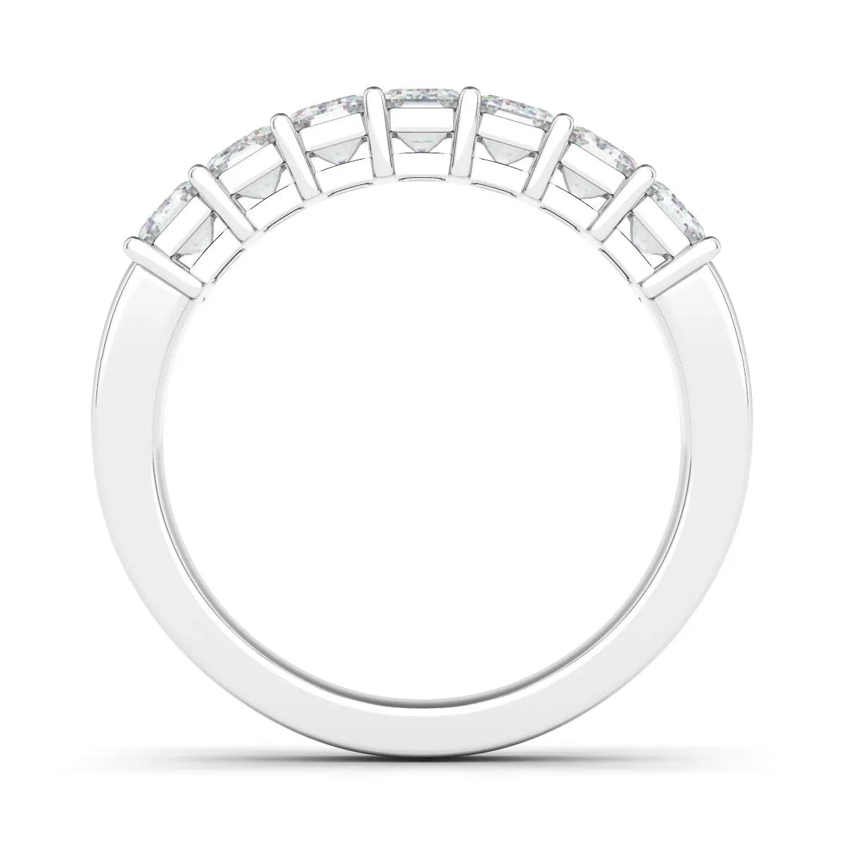 Petite Emerald Cut Half Eternity Band