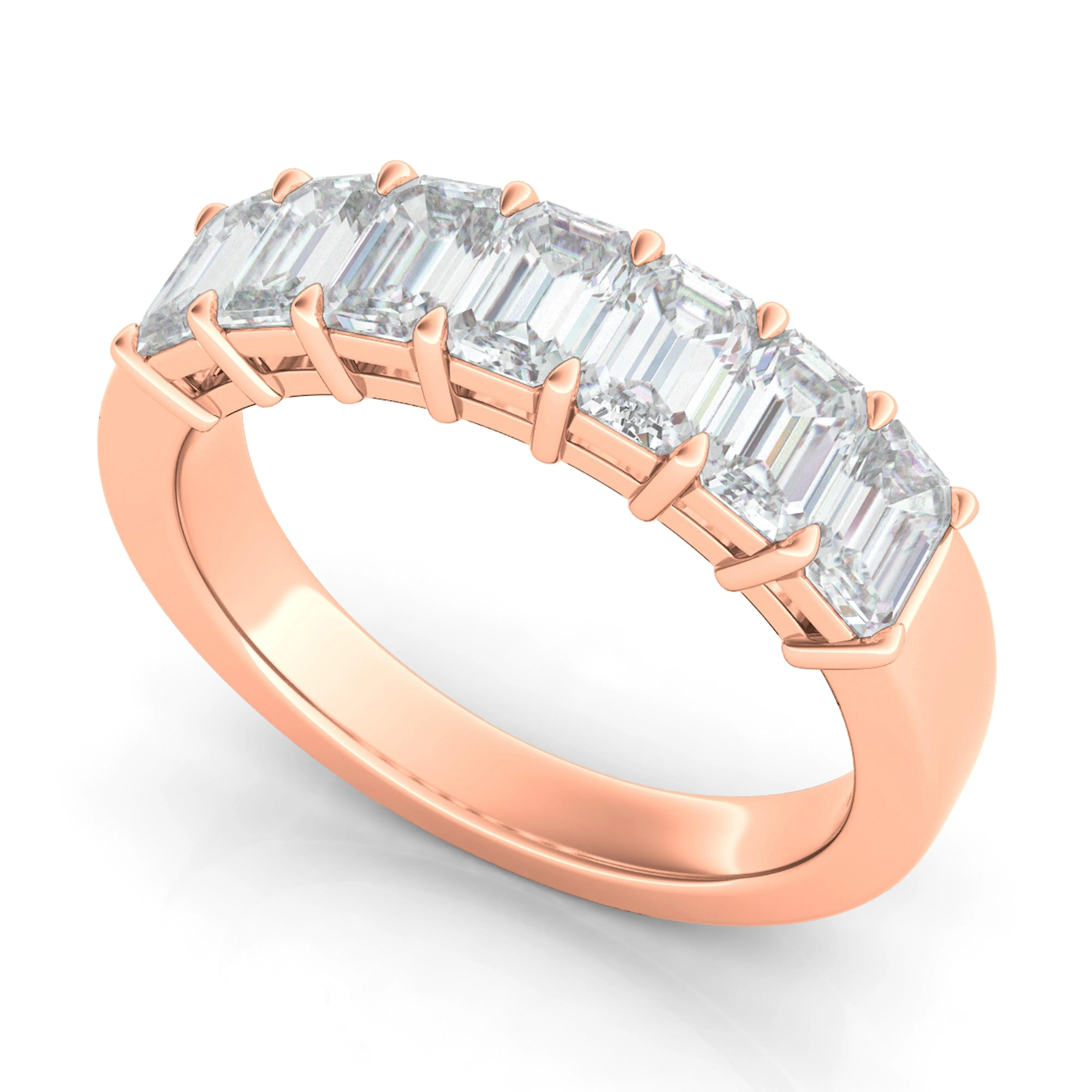 Petite Emerald Cut Half Eternity Band