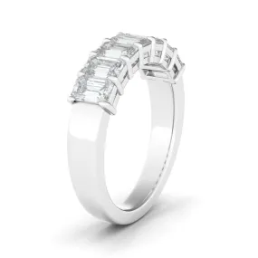 Petite Emerald Cut Half Eternity Band