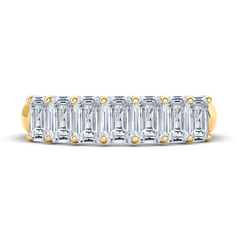 Petite Emerald Cut Half Eternity Band