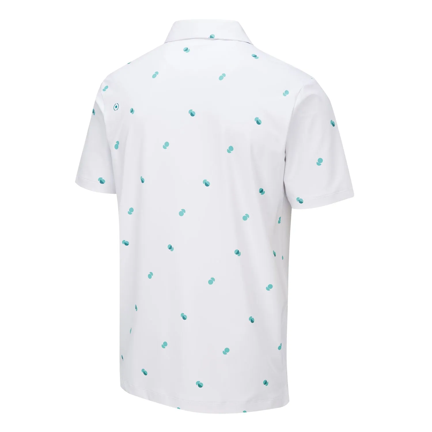 Ping Two Tone Golf Polo Shirt - White/Aquarius Multi