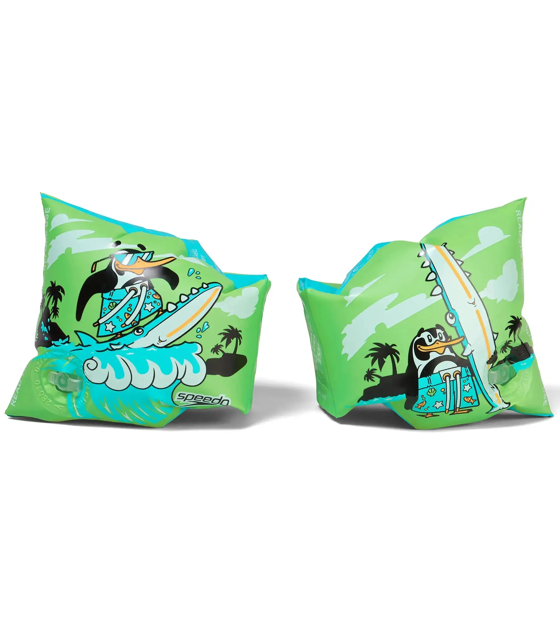 Printed Armbands Swim Confidence for Tot's - Green & Blue