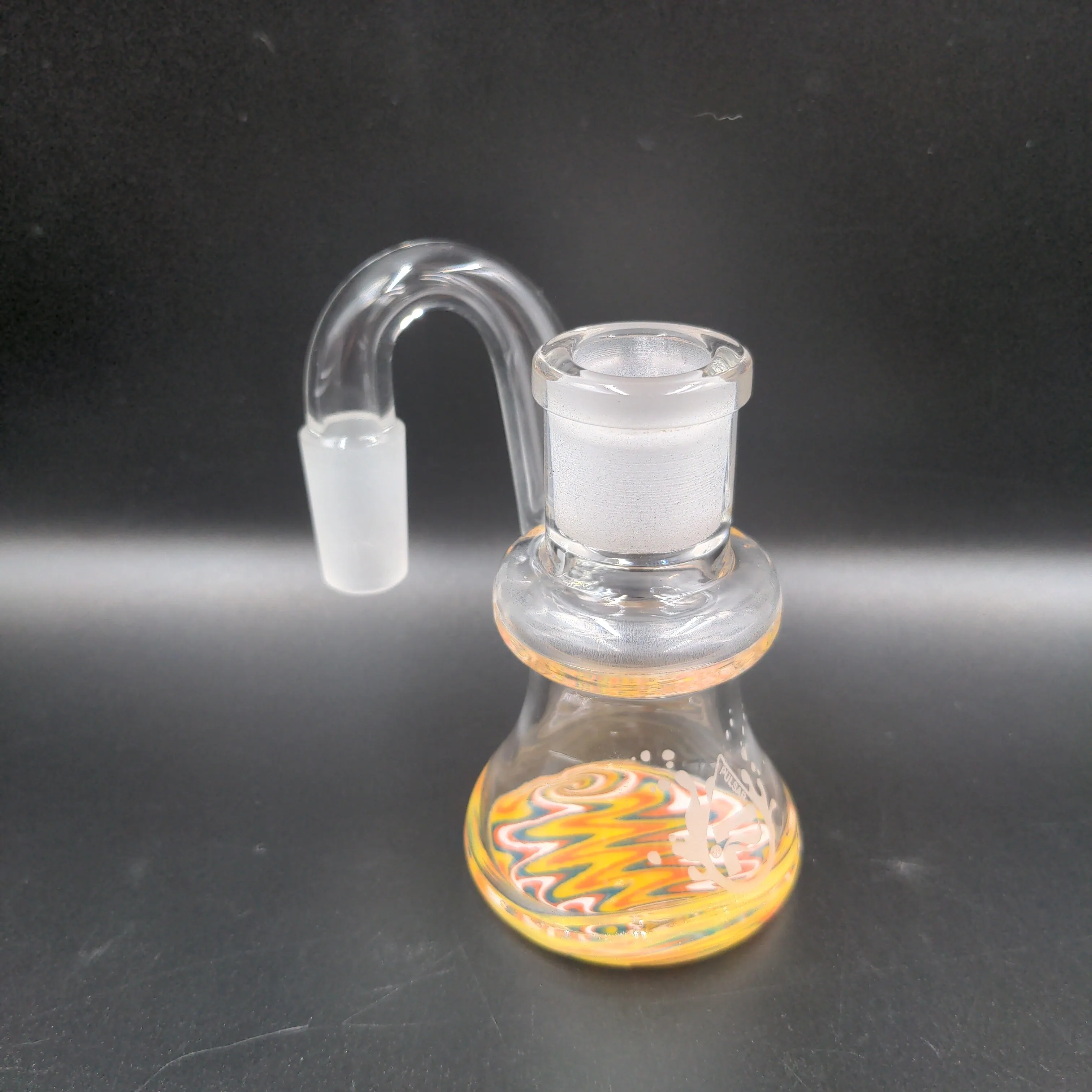 Pulsar Color Worked Dry Ash Catcher - 14mm 90 Degrees