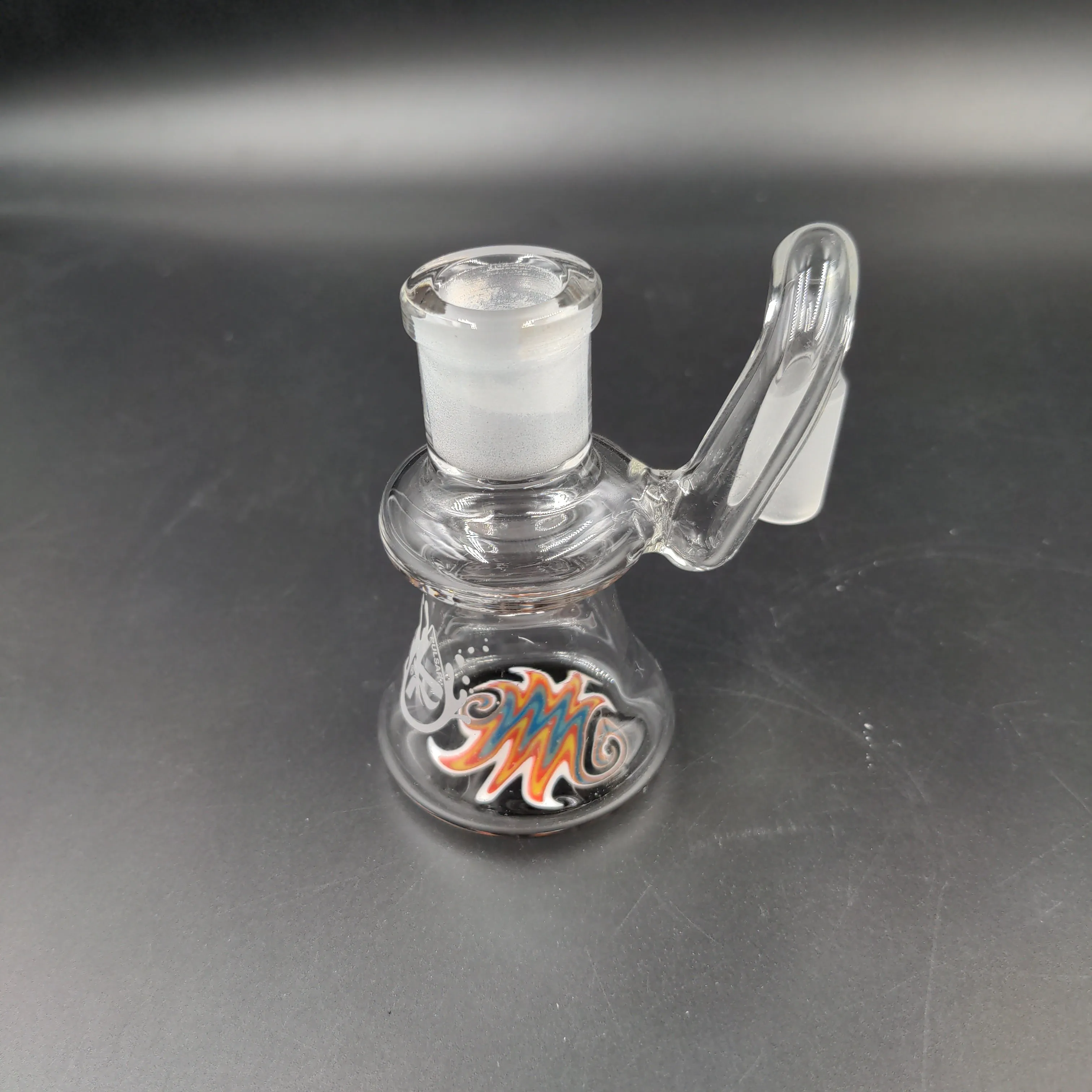 Pulsar Color Worked Dry Ash Catcher - 14mm 90 Degrees