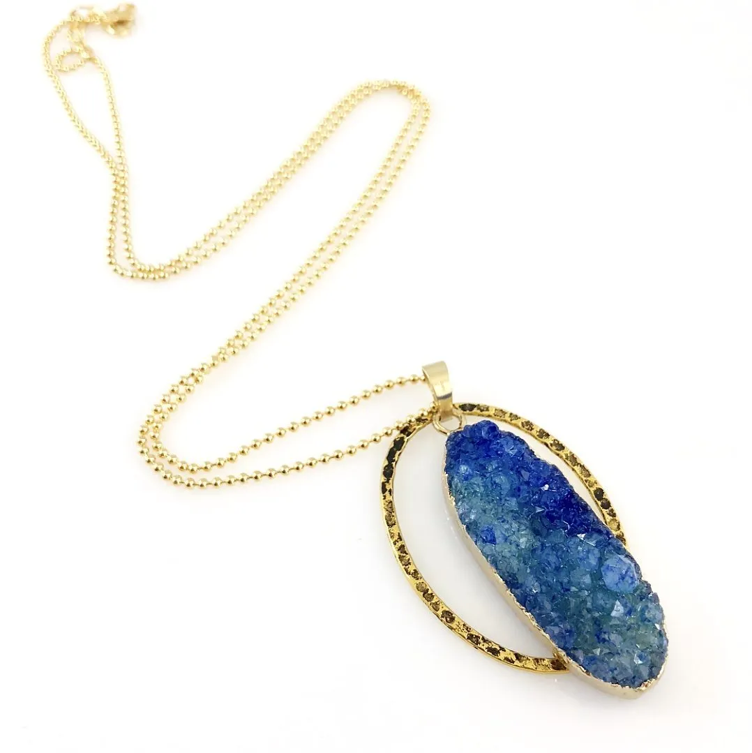 "Druzy XL" Necklace (Ocean)