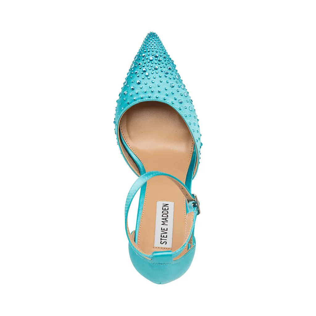 Ravaged Sandal TEAL SATIN