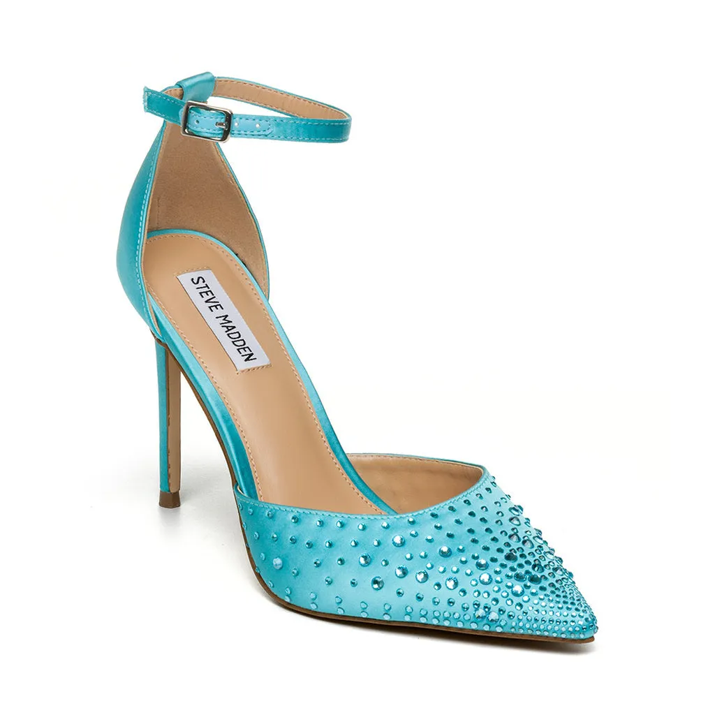 Ravaged Sandal TEAL SATIN