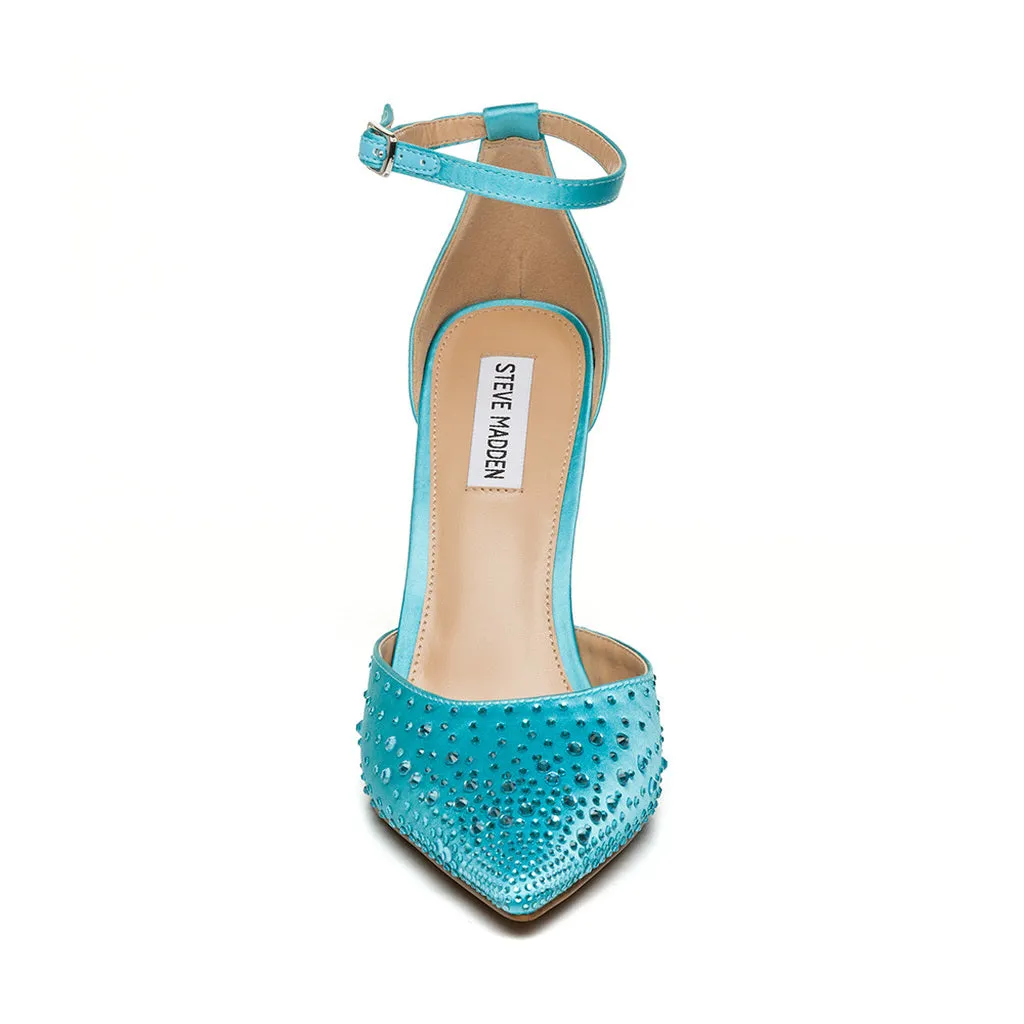 Ravaged Sandal TEAL SATIN