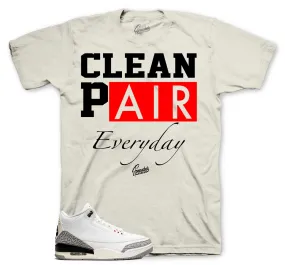 Retro 3 White Cement Reimagined Shirt - Clean Pair - Natural