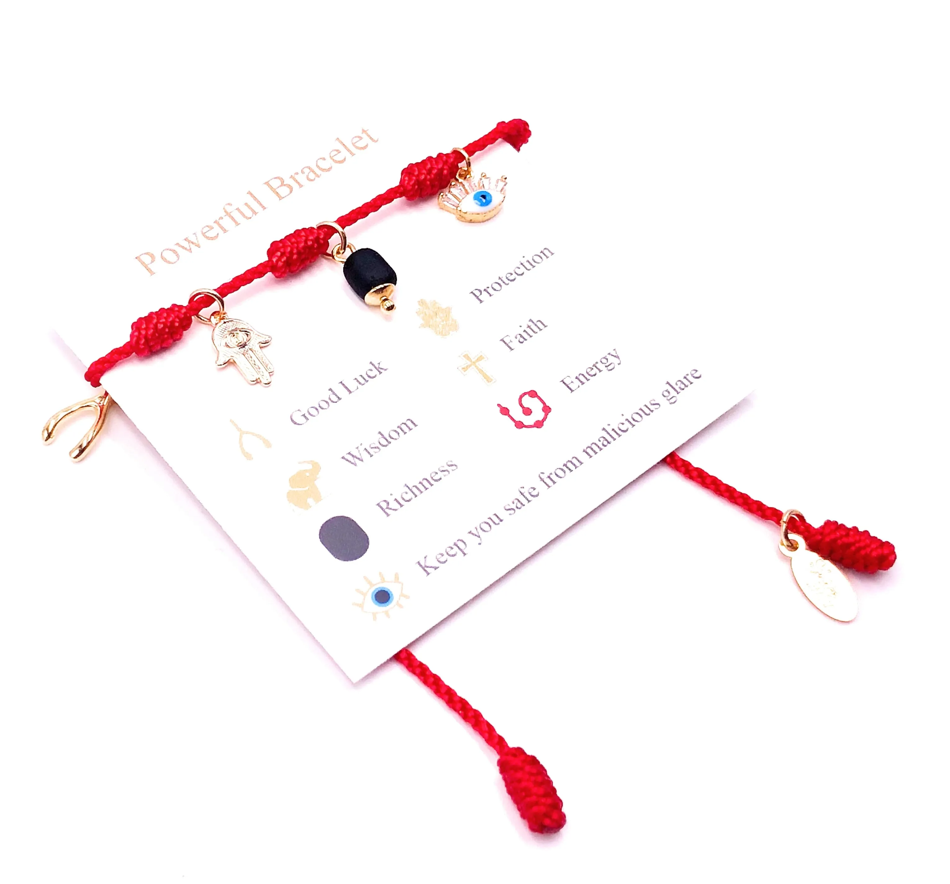 Seven Knots Red String Good Luck Protection Bracelet