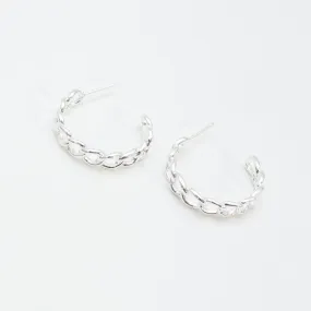 Silver Chain Link Hoops