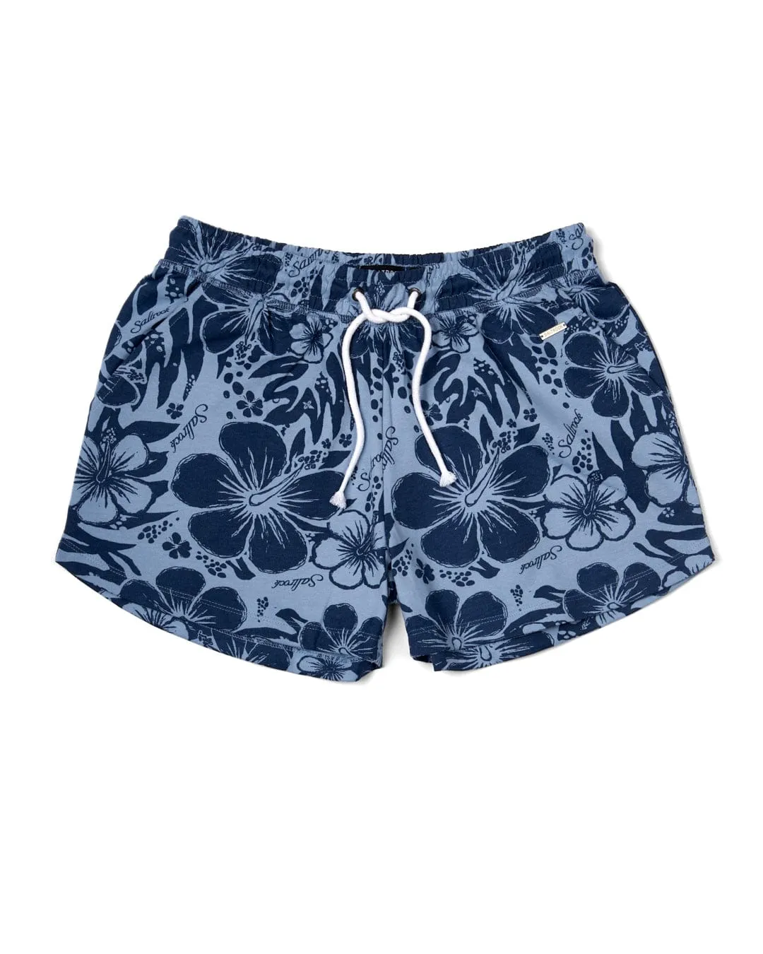 Soifra Hibiscus - Womens Sweat Short - Blue