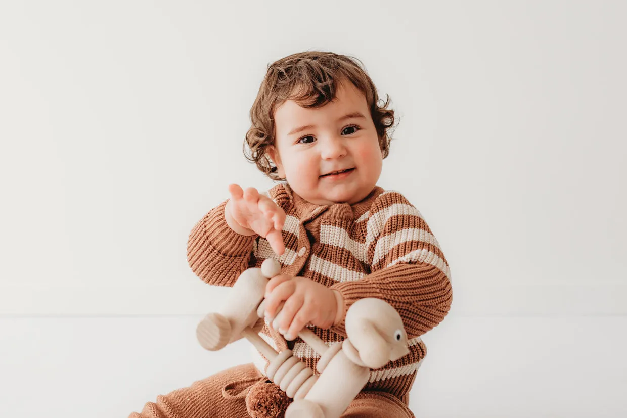 Striped cardigan - Chocolate