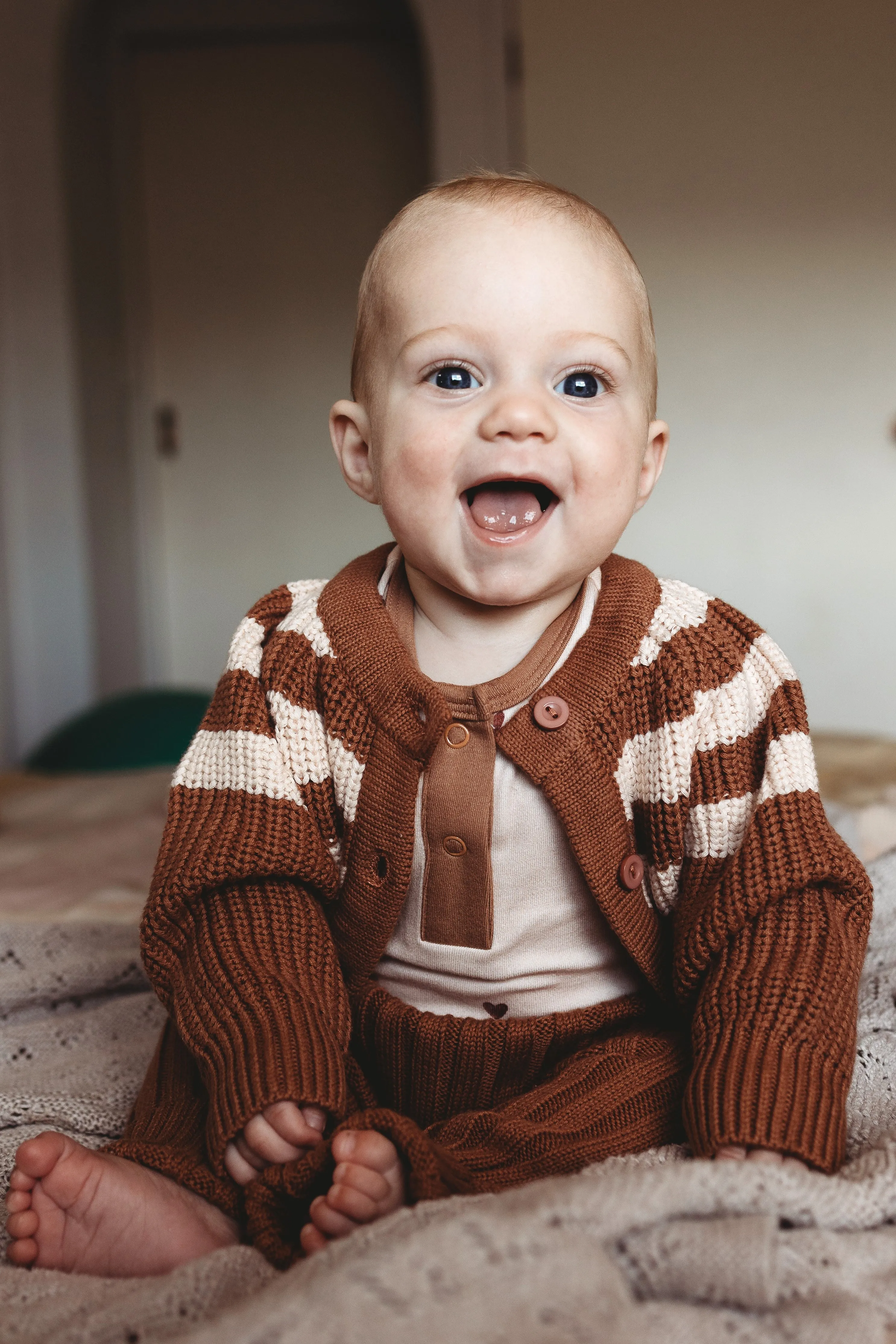 Striped cardigan - Chocolate