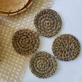 Swirl Macramé Coaster in Yellow (Set of 4)